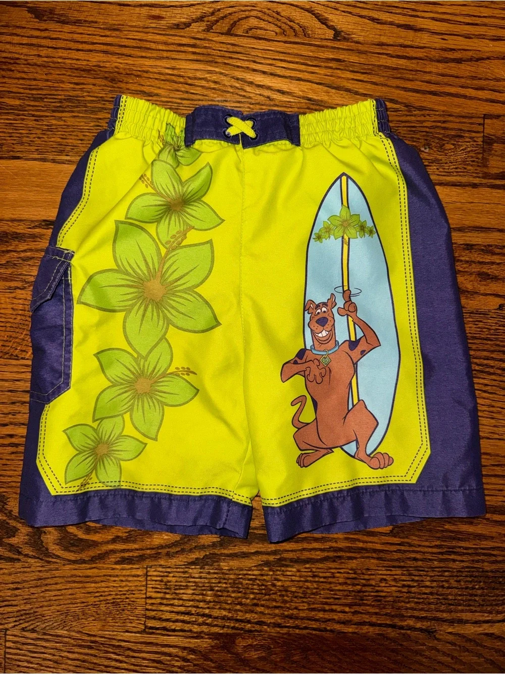 Vintage Y2K Scooby Doo Surf Swim Trunks Kids Board Shorts